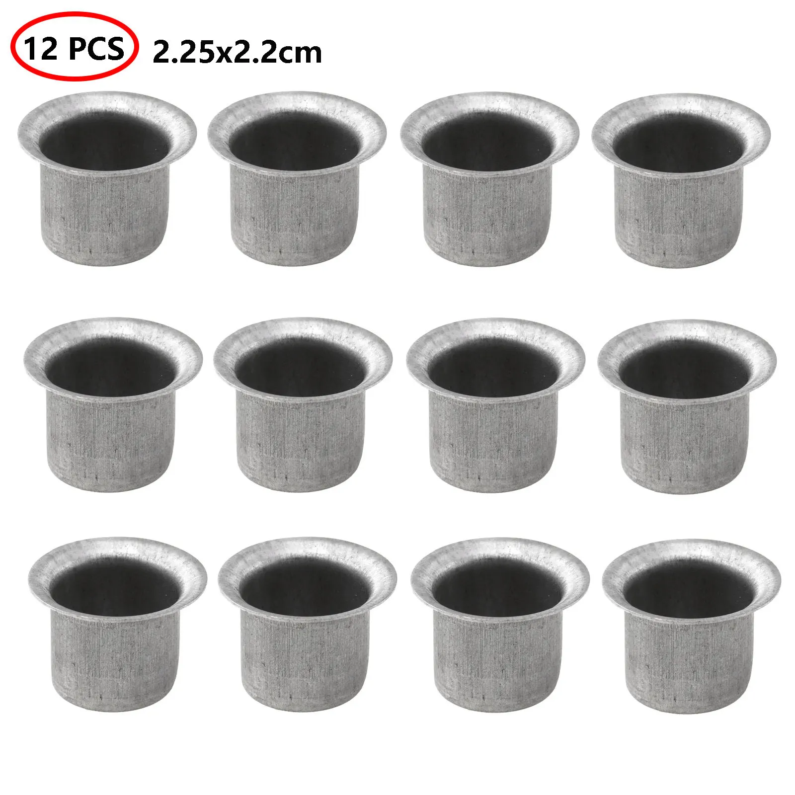 

12 Round Empty Tins Small Metal Candle Cups Plating Tealight Wax Holder Trays Molds DIY Candle Making Containers for Candlestick