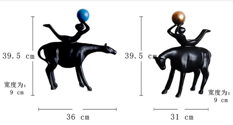 

Nordic Style Home Decoration Accessories Creative Resin Sculpture Crafts Black Riding Boy Playing Model Ornaments Birthday Gifts