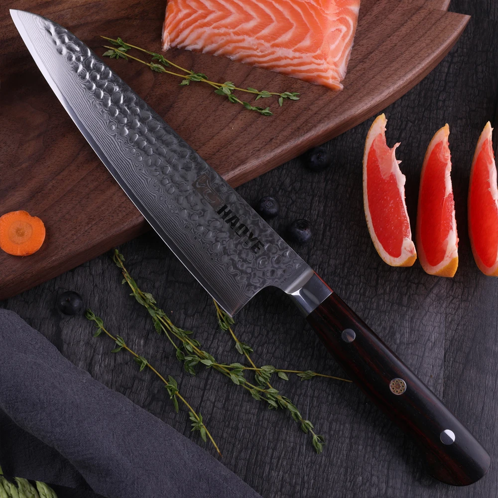 8 дюймовый японский нож шеф повара из дамасской стали профессиональные кухонные