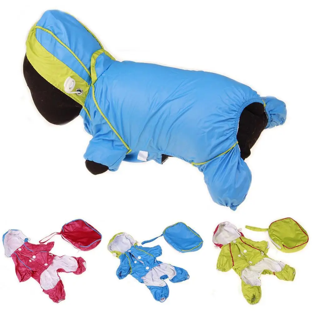 

XS-XXL Pet Dog Raincoat Hoodie Jacket Waterproof Four-legged Acrylic Breathable Clothes Jumpsuit Apparel