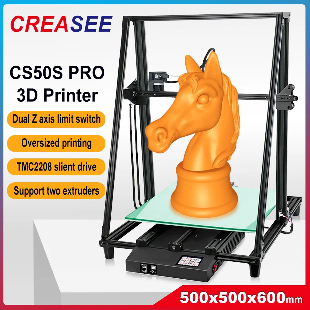 3D-принтер CREASEE CS50S Pro большой с возобновлением печати пластиной 500x500 | Компьютеры и