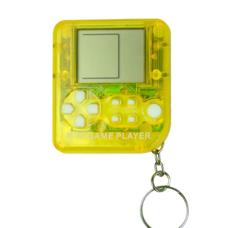 Yellow Мини классическая игровая машина детская ручная Ретро ностальгическая мини игровая консоль с брелком тетрис видеоигры классические игры - Цвет: Yellow