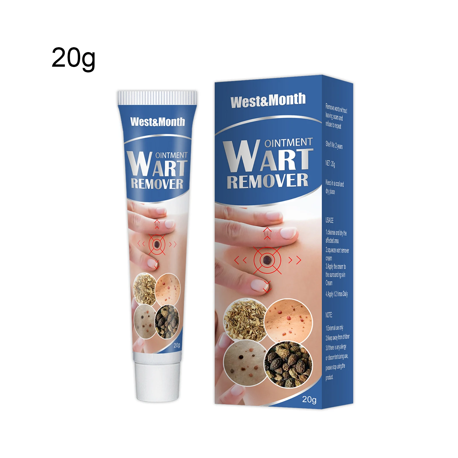 

Instant Blemish Removal Gel Whitening Anti Warts Cream Effectively Remove the Warts Pigmented Melanin Spots Skin Care 20g