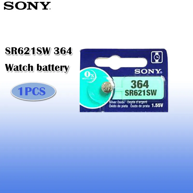 Аккумулятор для часов Sony 364 1 шт./лот 100% оригинал 55 в с оксидом серебра SR621SW V364 SR60 SR621