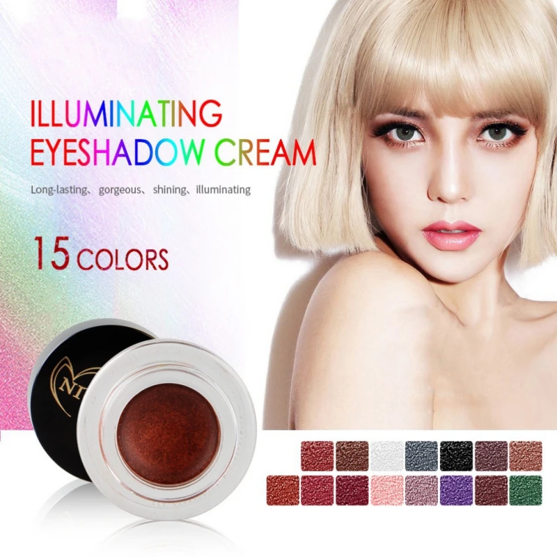 Палетка блестящих теней для век 15 цветов яркие брендовые тени гелевые товары