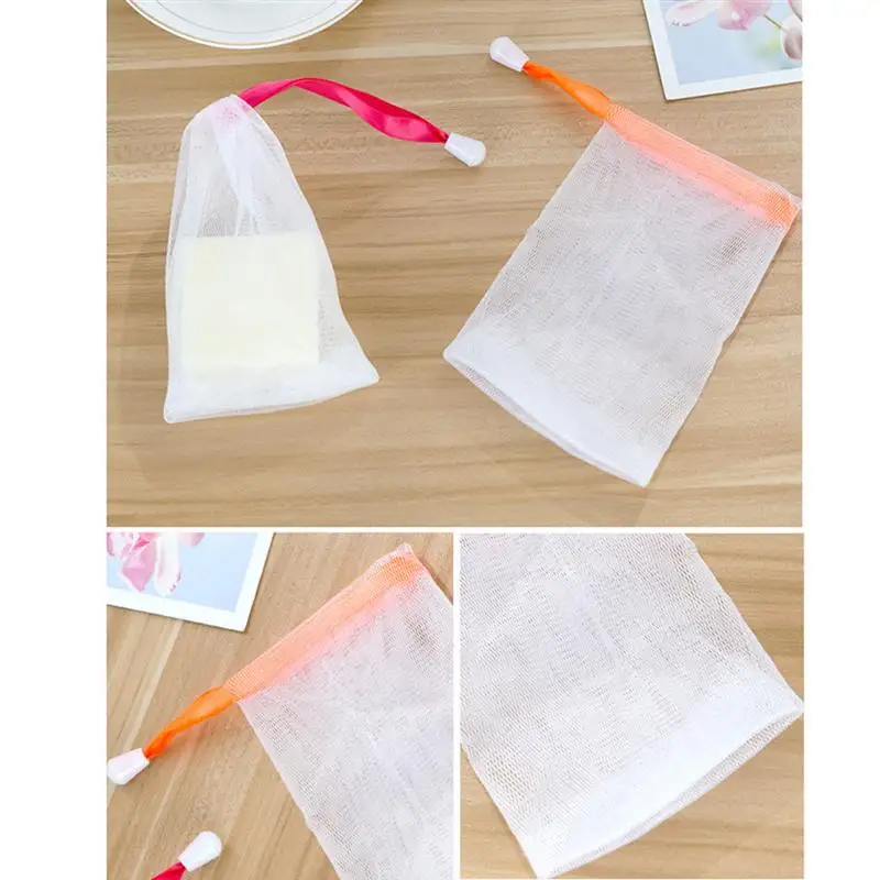 

25pcs Soap Foaming Net Nylon Foaming Net Shower Soap Foaming Net Hanging Bubble Mesh Bag (Random Color)