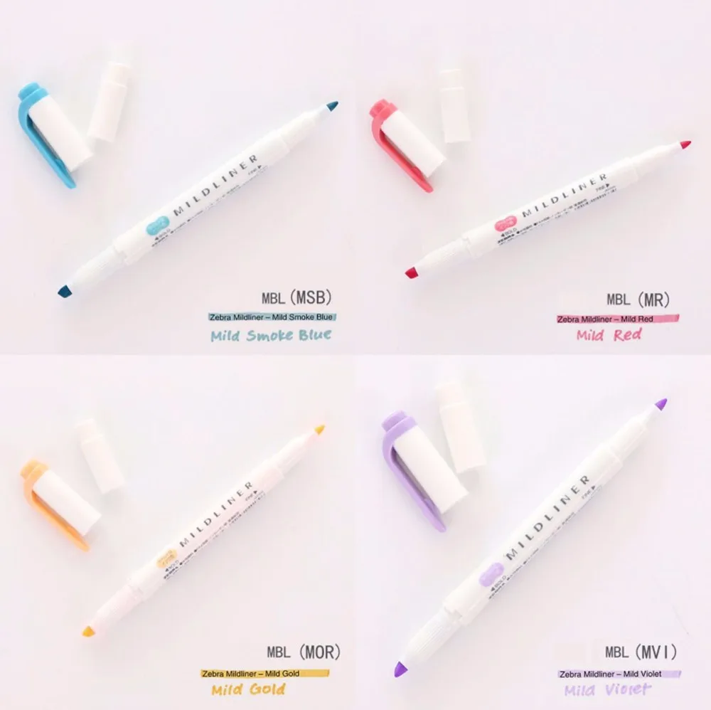 1PC Japanese stationery zebra Mild liner double headed fluorescent pen hook pen highlighter pen color Mark pen kawaii