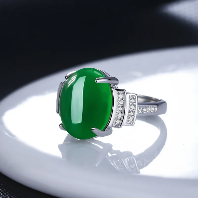 Женское кольцо с агатом Anillos Yuzuk открытое Винтажное из стерлингового серебра 100%