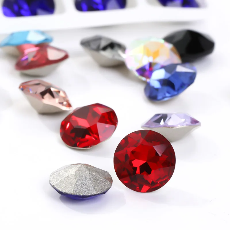 

8mm/10mm/12mm 20Pcs K9 Crystals Strass for Jewelry Findings Glue On Beads Nail Art Decoration Rhinestone Gemstone Charms