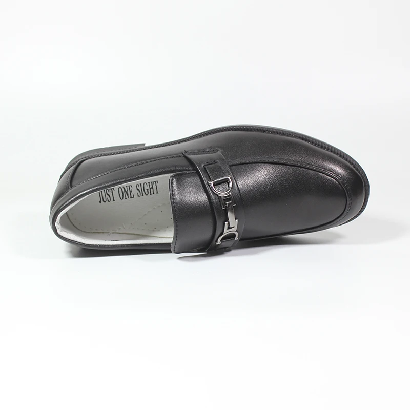 Туфли без шнуровки для мальчиков официальная обувь смарт черные с пряжкой