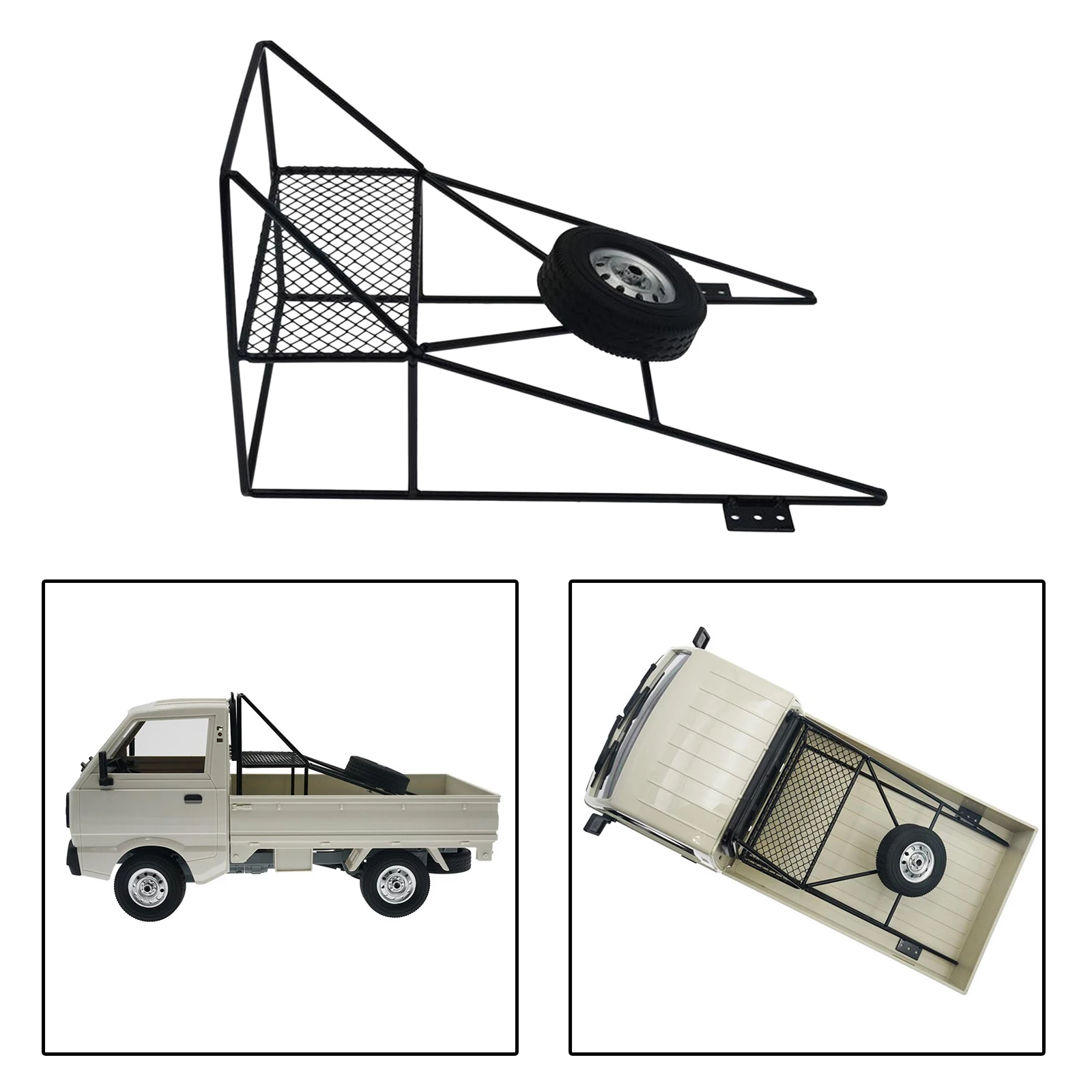 

Red/Black Optional Replacement Metal RC Rear Bucket Cage Roll Cage For WPL D12 1/10 Truck Car DIY Upgrade Spare Parts