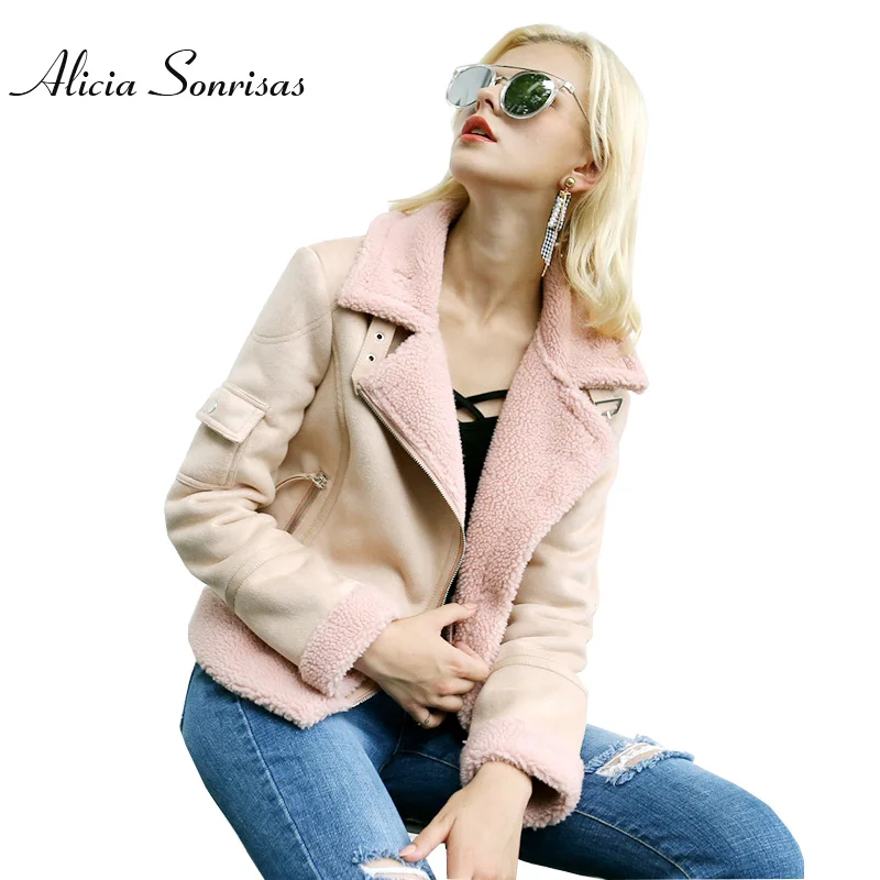 

Женское пальто из искусственной овчины, новая осенняя локомотивная замшевая куртка из овчины, теплые толстые короткие пальто AS3001