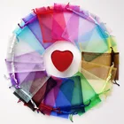 20 шт.лот разноцветные прозрачные сетчатые пакеты на шнурке, саше, органза, подарочный пакет для ювелирных изделий, упаковки бусин для свадебвечерние