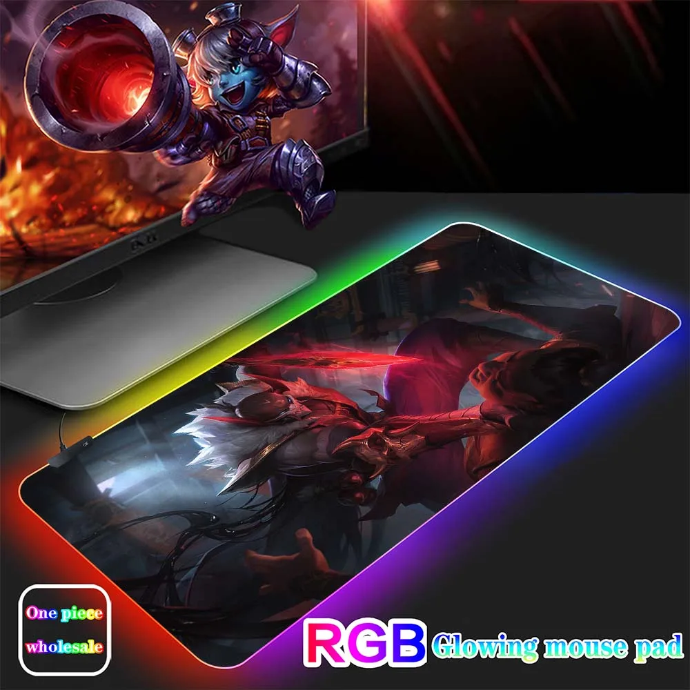 

RGB Anime Demon Killer No Yaiba Game Big Mouse Pad LED Backlit Computer Mouse Pad XXL Locking Mouse Pad Keyboard Table Mat Cs Go