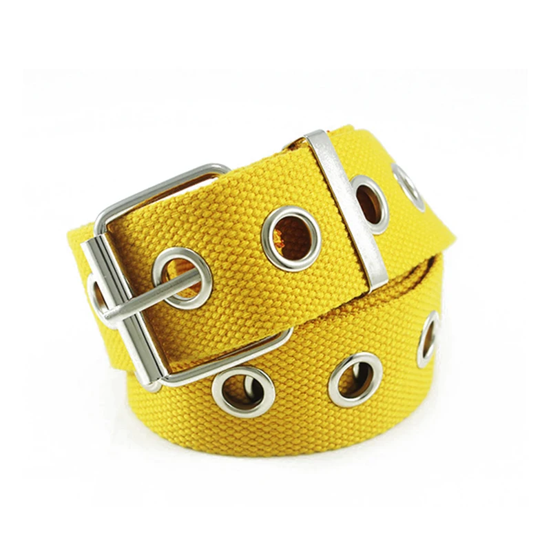 Ремень с большими отверстиями Женский длинный нейлоновый брезентовый пояс 130 см