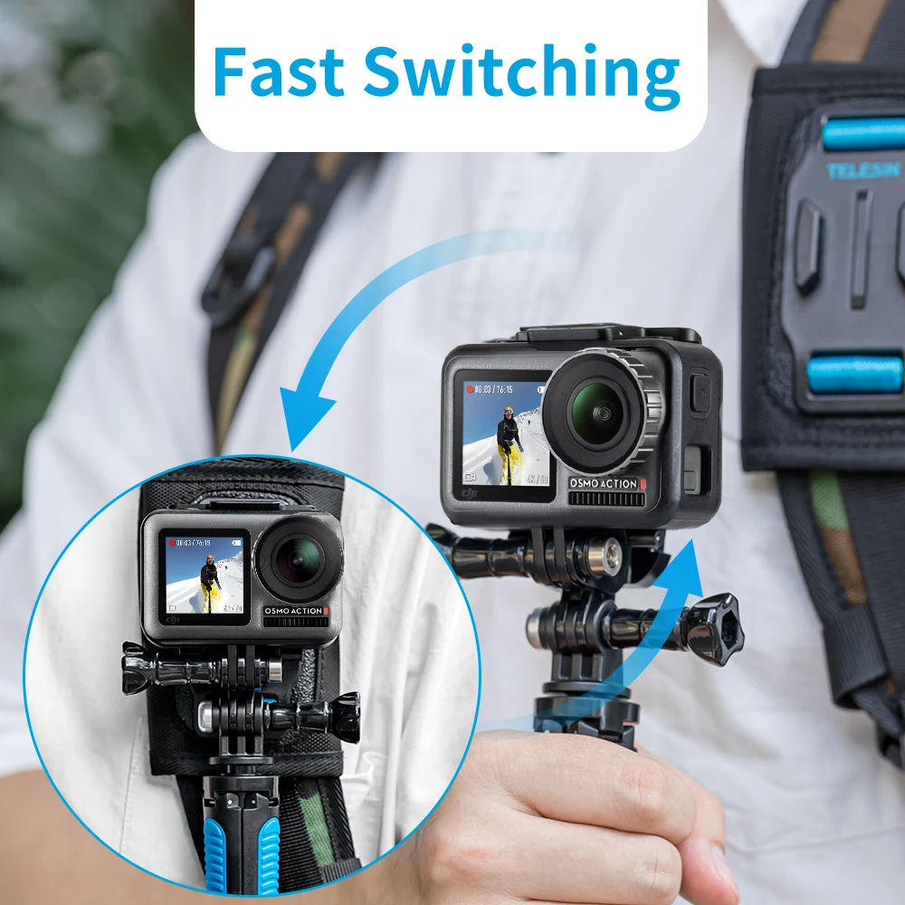 Переходник с двойным J hook Telesin быстросъемный Базовый адаптер mount для Gopro hero 5 6 7 3 4