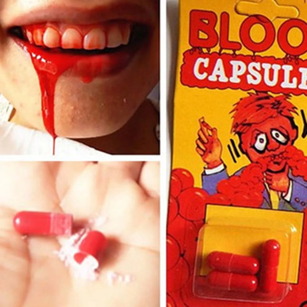 

Funny Horror Props Tricky Fake Blood Pill Capsule Toy Funny Horror Scary Toy