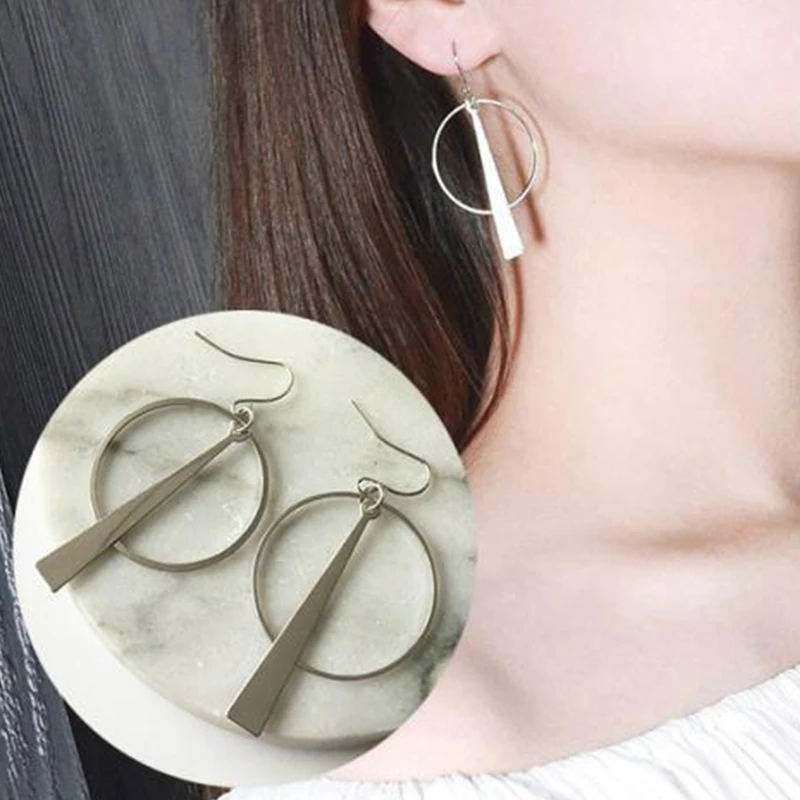 Женские длинные серьги цепочки в корейском ретро стиле из сплава геометрической