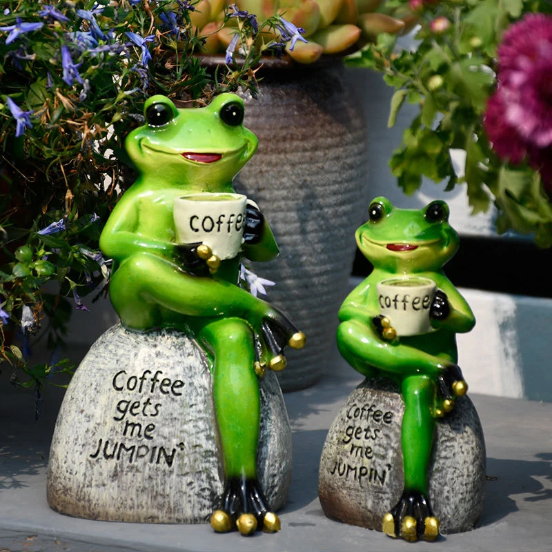 

статуэтка Милые фигурки с орнаментом в виде лягушки украшение из смолы украшение для стола скульптура лягушки садовые украшения для творче...