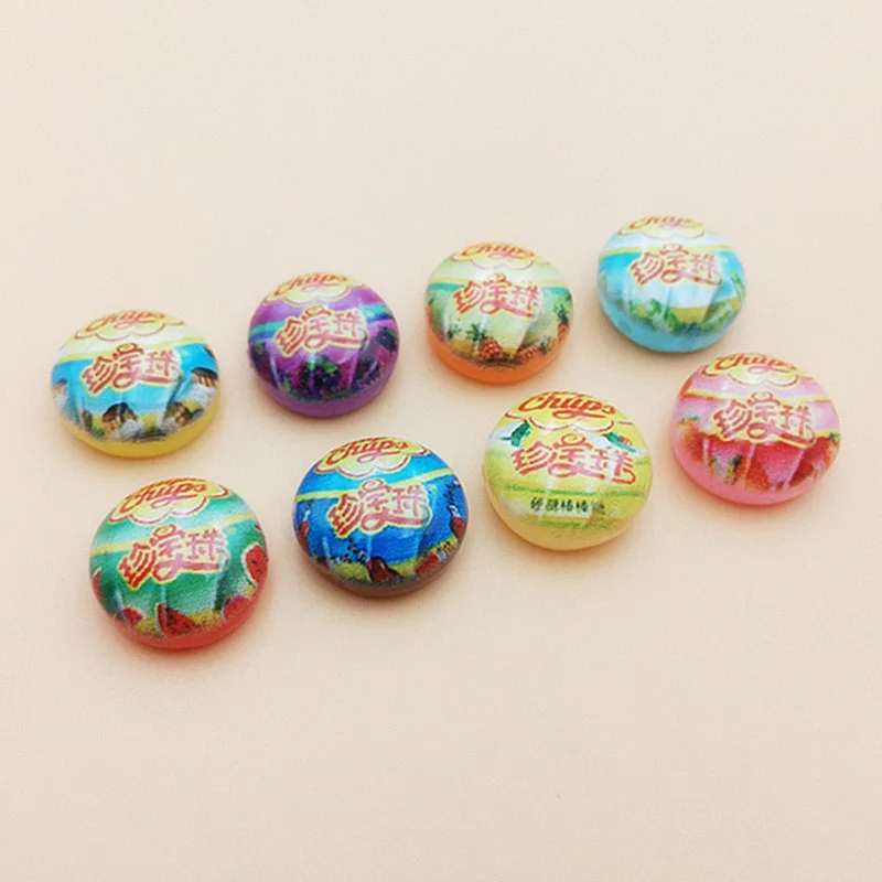 

10Pcs Simulation Kawaii Candy Flat back Resin Cabochon Fake Food for Hair Bow Center DIY Jewelry Making Phone Decor