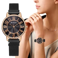 luxury digital dial women watches fashion rose gold silver magnet buckle ladies quartz wristwatches simple female watch gifts
