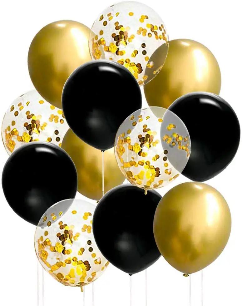 10 дюймов Черные мраморные латексные гелиевые шары золотые конфетти Globos букет