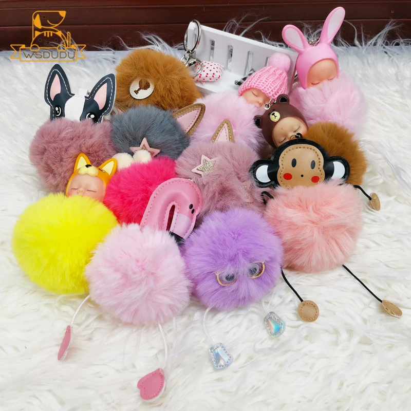 Милый мультяшный брелок с животными заячьими ушками единорогом обезьяной