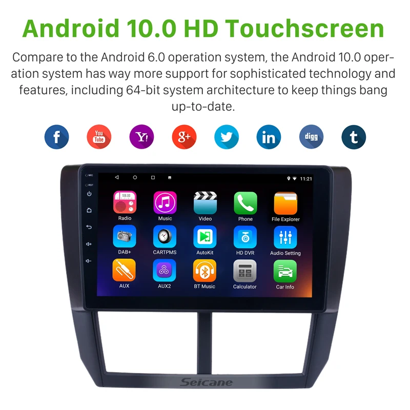 Seicane 9 дюймов Android 10 0 автомобильное радио головное устройство для 2008 2009 2010 2011 2012