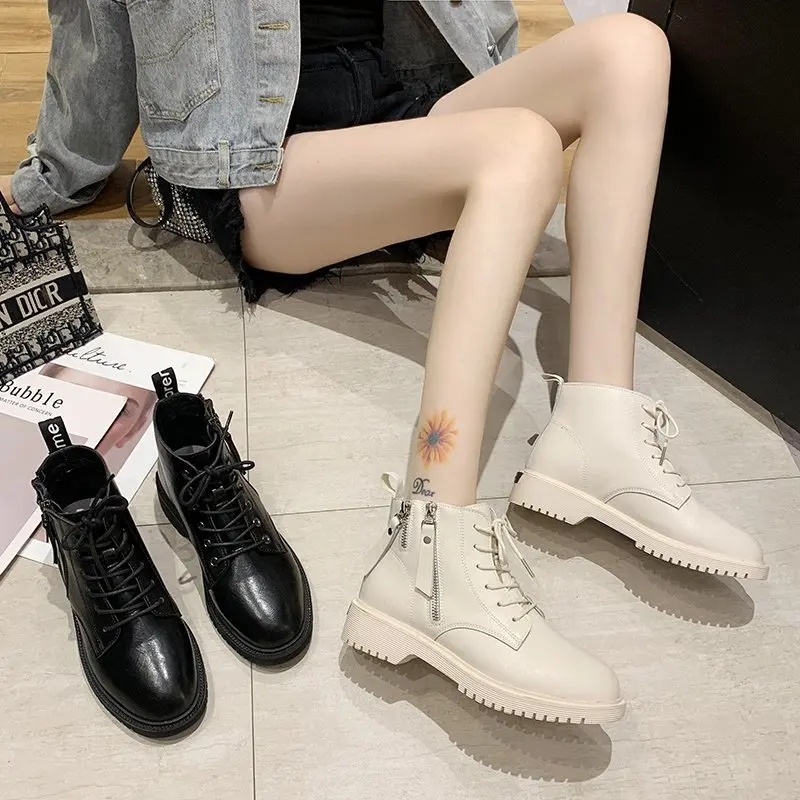 

2020 Women Chunky Heel Boots Woman Shoes Autumn Brand Designer Chelsea Boots Female Platform Boots Lasdies Fashion R14-13