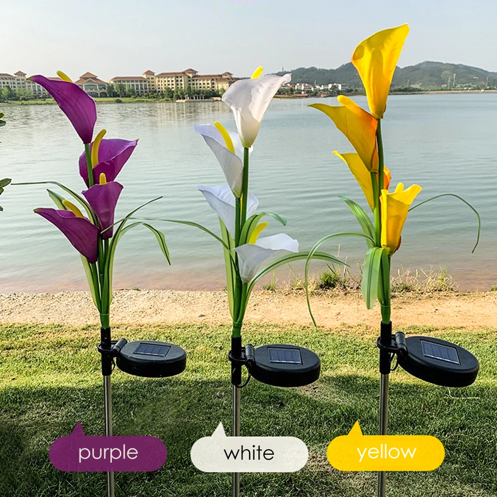 

Solar Calla Lily Landscape Light IP65 Waterproof 7 Color Change Multi-color Waterproof Garden