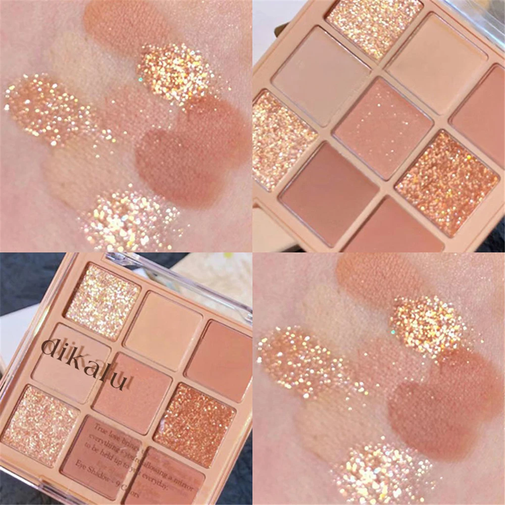 

Shimmer 9 Colors Eyeshadow Palette Eyeshadow Primer Matte Waterproof Glitter Eye Pigment Matte Eye Shadow Powder Makeup