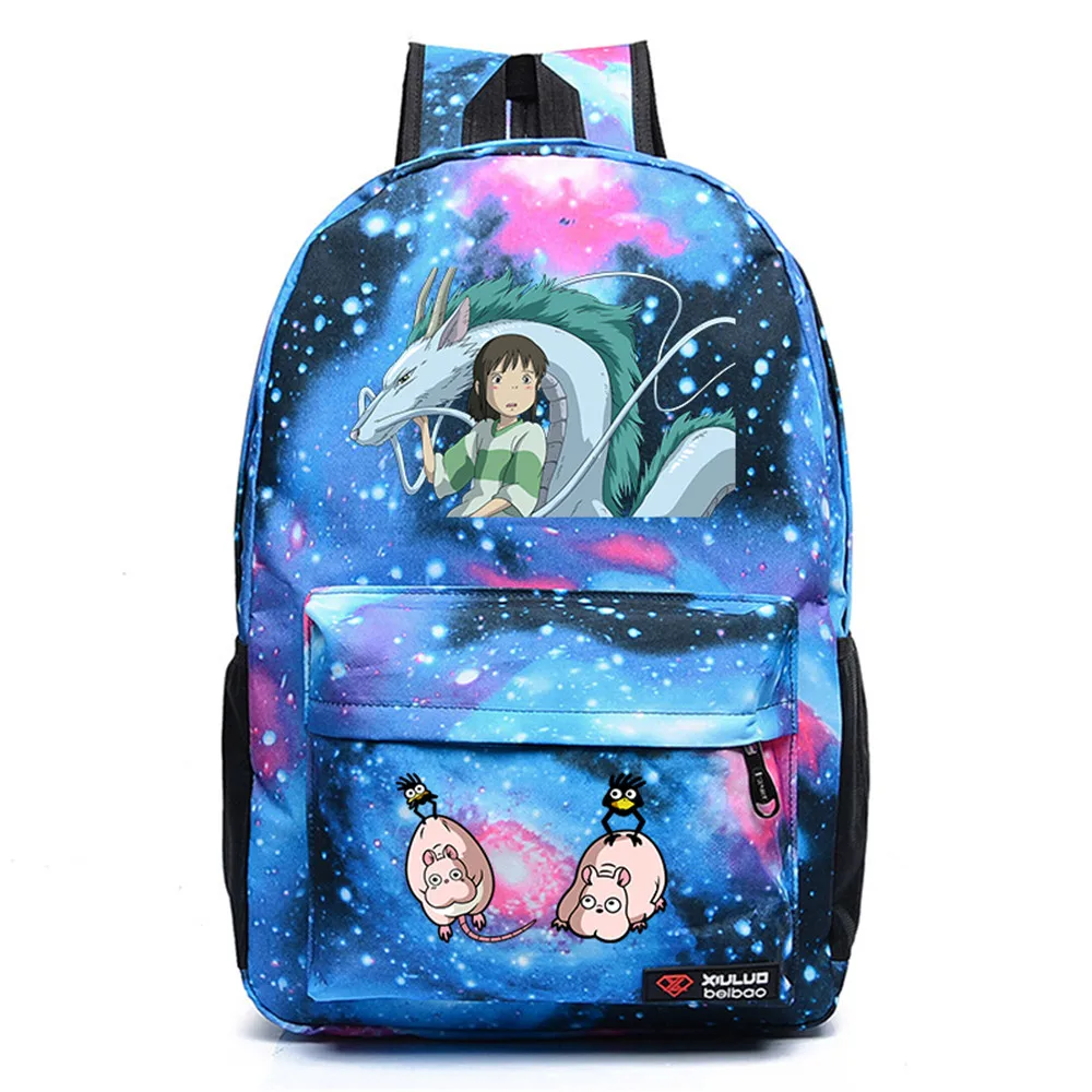 

Casual Backpack Anime Spirited Away Canvas Packsack High Quality Teenger Schoolbag Unisex Student Travel Laptop Bag
