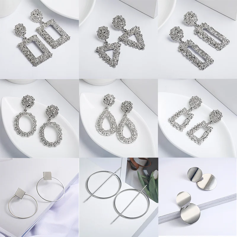

2021 New Fashion Indifference Exaggerated Personality Earrings Women's Fashion Niche Design Sense Advanced Popular Earrings