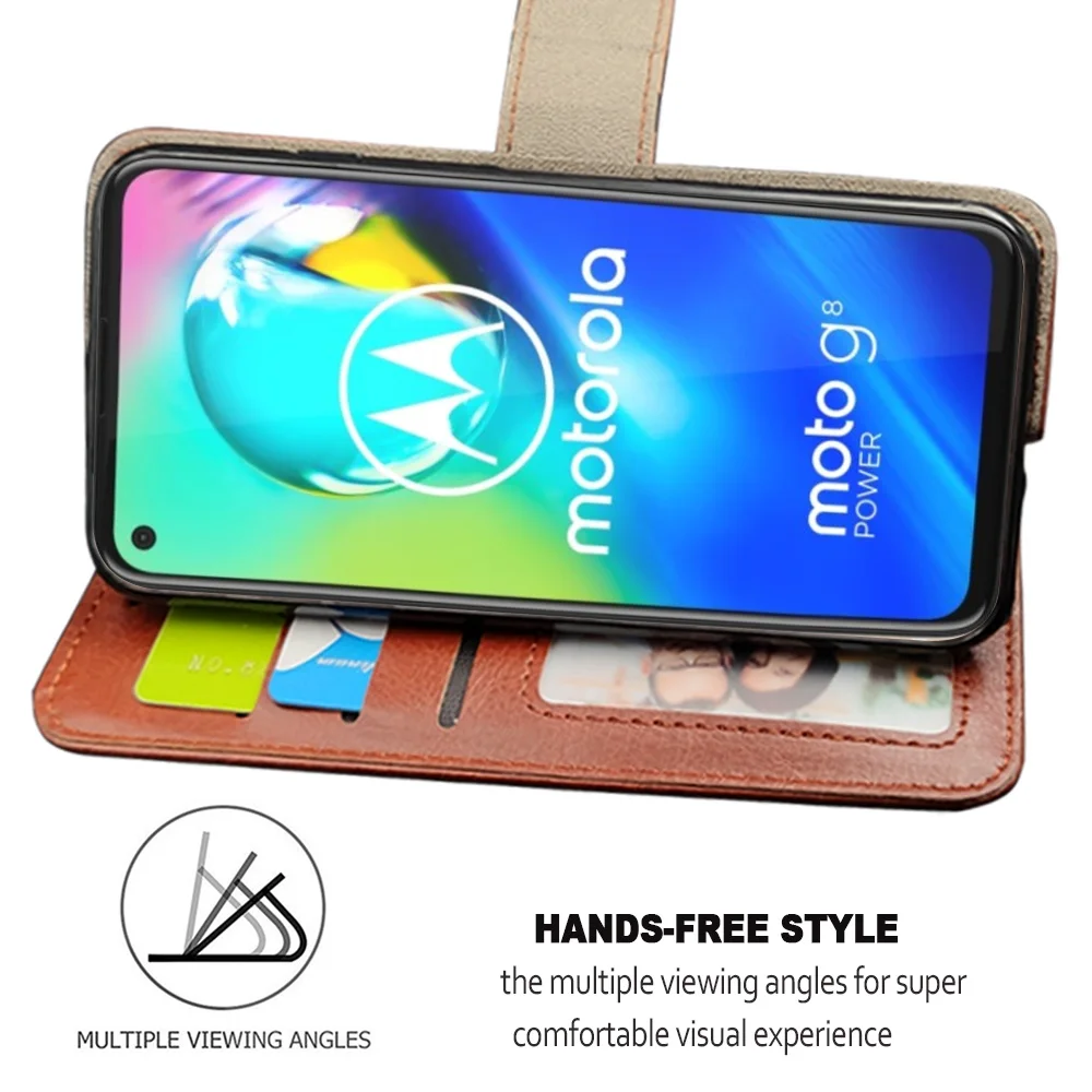 luxury case for motorola moto e4 e5 e7 g5s g6 g7 g8 plus case moto g8 power cases leather wallet card slot silicone cover phone free global shipping