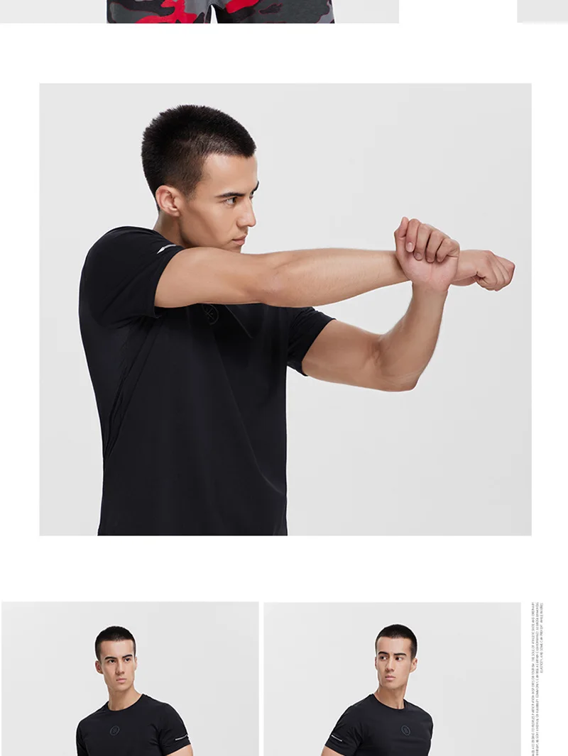 Li-Ning для мужчин серия Уэйд Джерси 95% хлопок+ 5% спандекс дышащая Обычная посадка подкладка комфорт спортивные футболки ATSP109 MTS3069