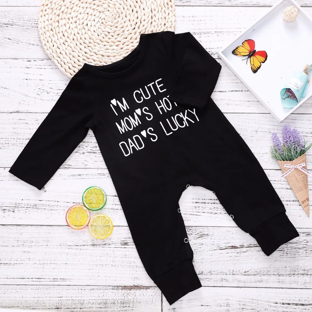 2018 черный комбинезон для маленьких девочек маленький хлопковый с длинными