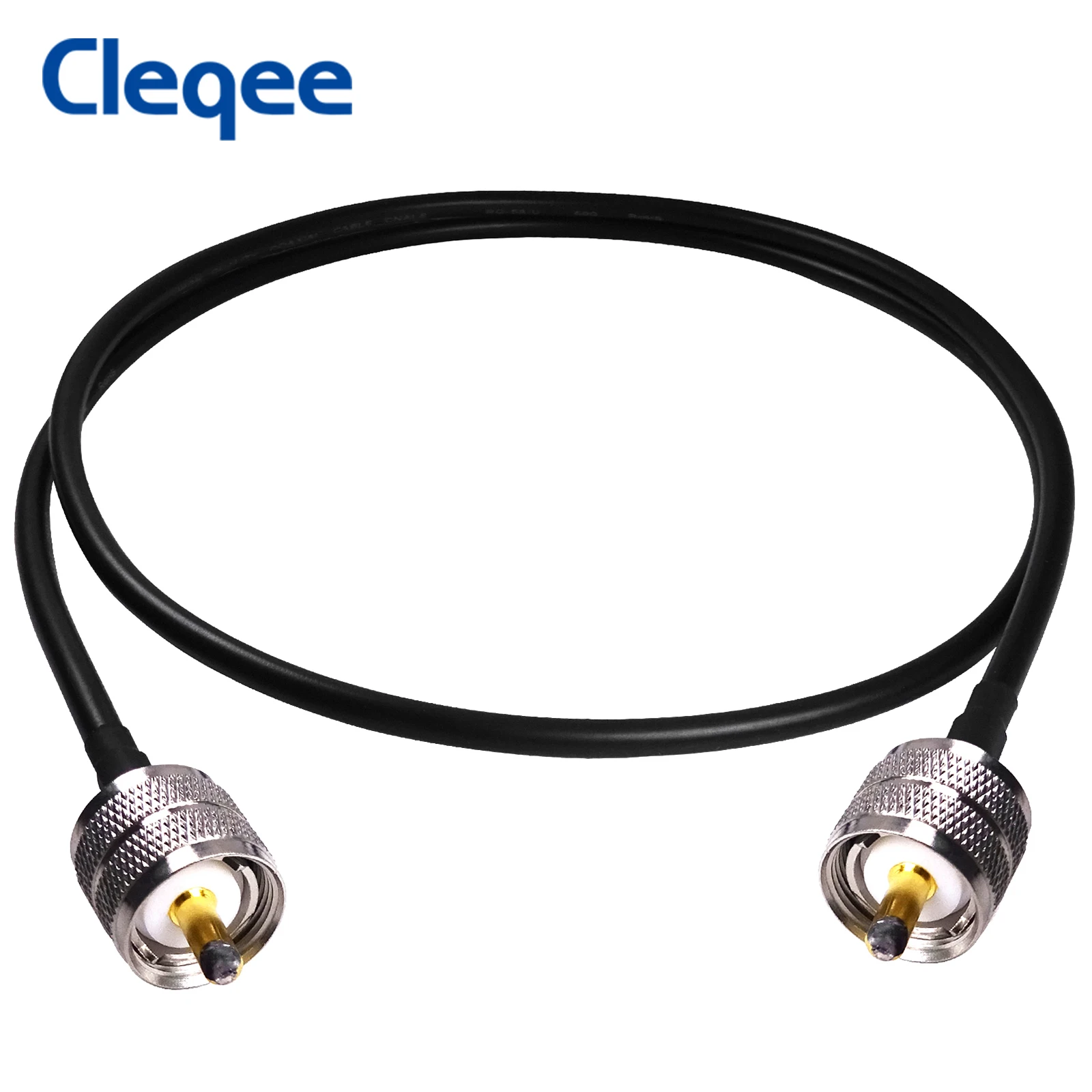 Cleqee CB радио антенный коаксиальный кабель 1.6ft 50Ohm UHF PL 259 со штыревыми соединителями