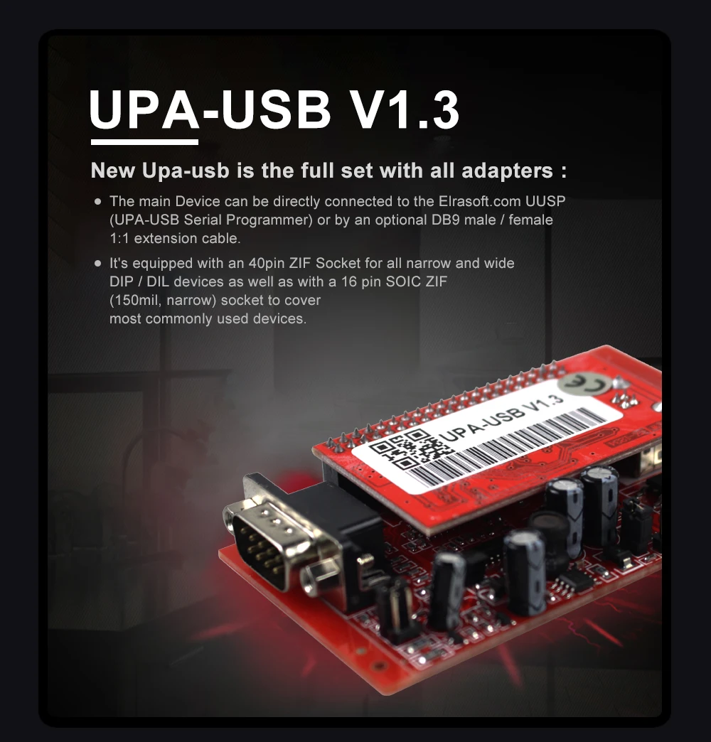 UPA USB программист USB V1.3 V2014 Программист Полный Адаптеры с функциями NEC 40Pin Zif Разъем 16Pin SOIC 93C чип 24C01 85C92