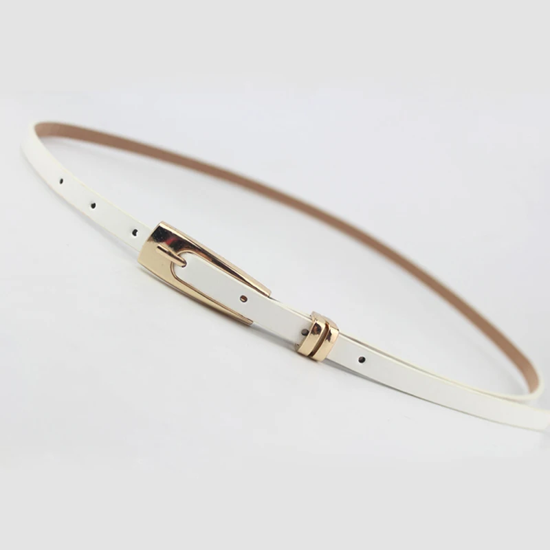 

Thin Pu Leather Belt Female Red Brown Black White Yellow Waist Belts For Women Dress Strap Wholesale