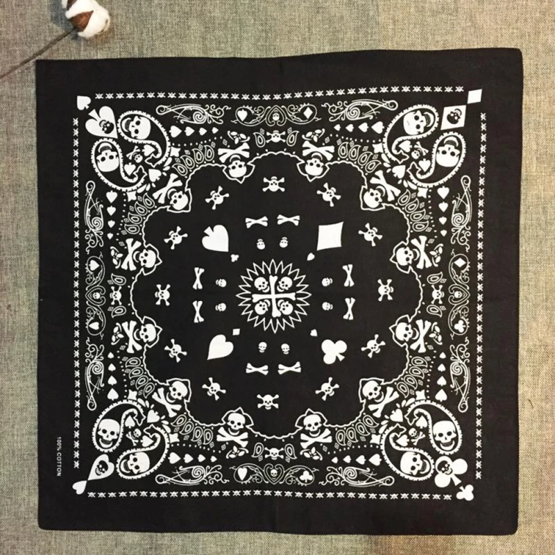 Бандана с черным черепом BTLIGE готический головной убор повязка на запястье