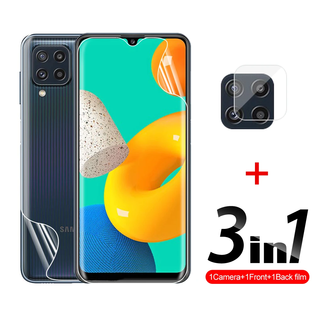 

3-в-1 Гидрогелевая пленка для передней и задней камеры Samsung Galaxy M32 4G 5G M31 M31s M30s 6,4 "Защита для экрана Защитный Объектив M325F V HD