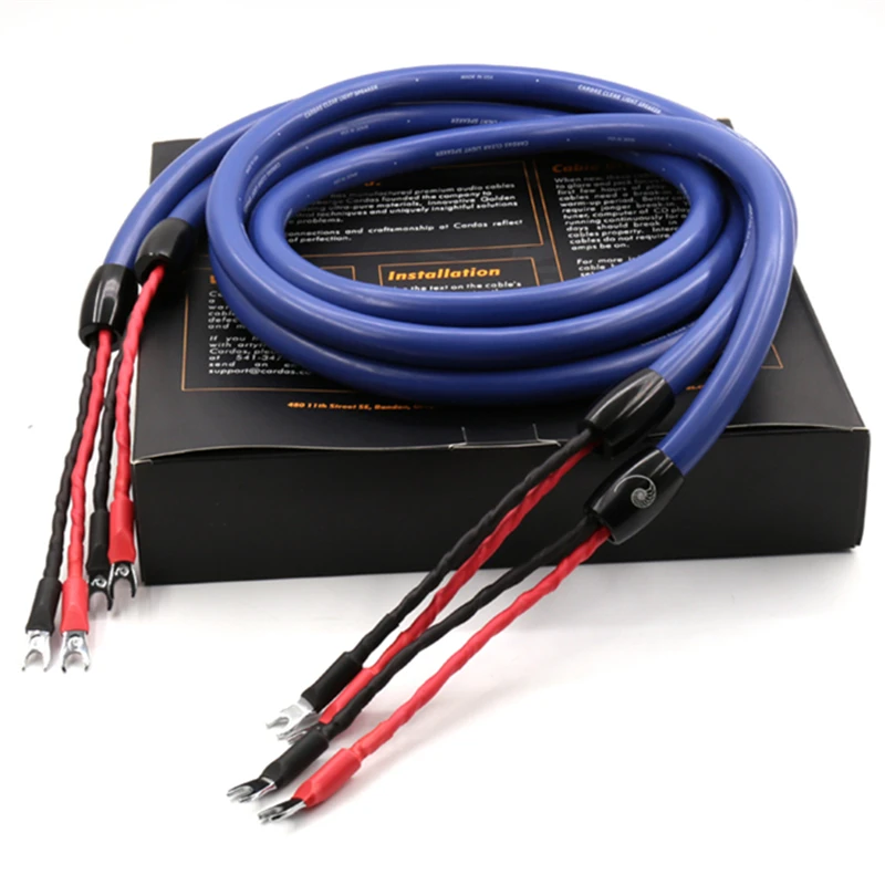 Пара аудиокабелей HiFi прозрачный светлсветильник кабель для динамика с вилкой