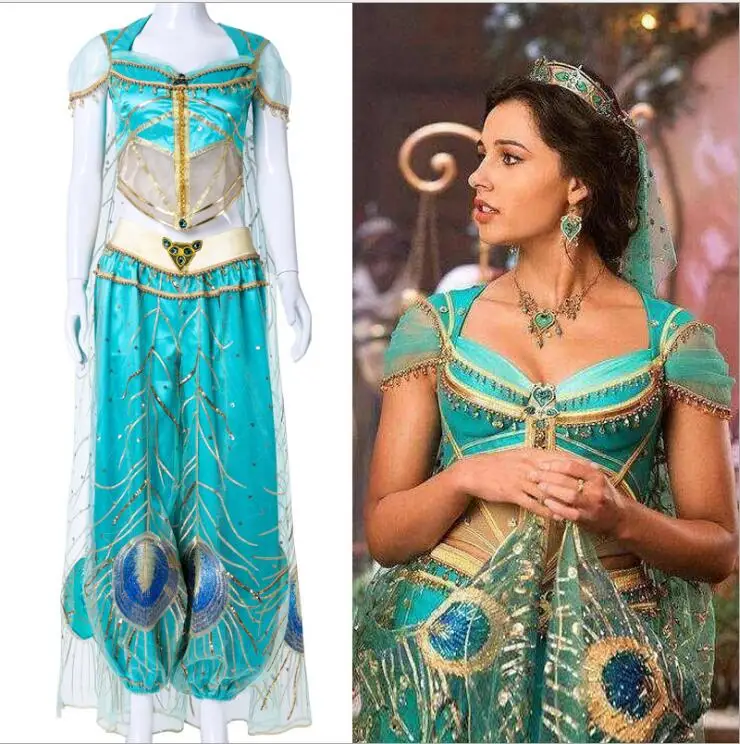 2019 новый фильм Алладин Принцесса Жасмин маскарадный костюм с вышивкой для