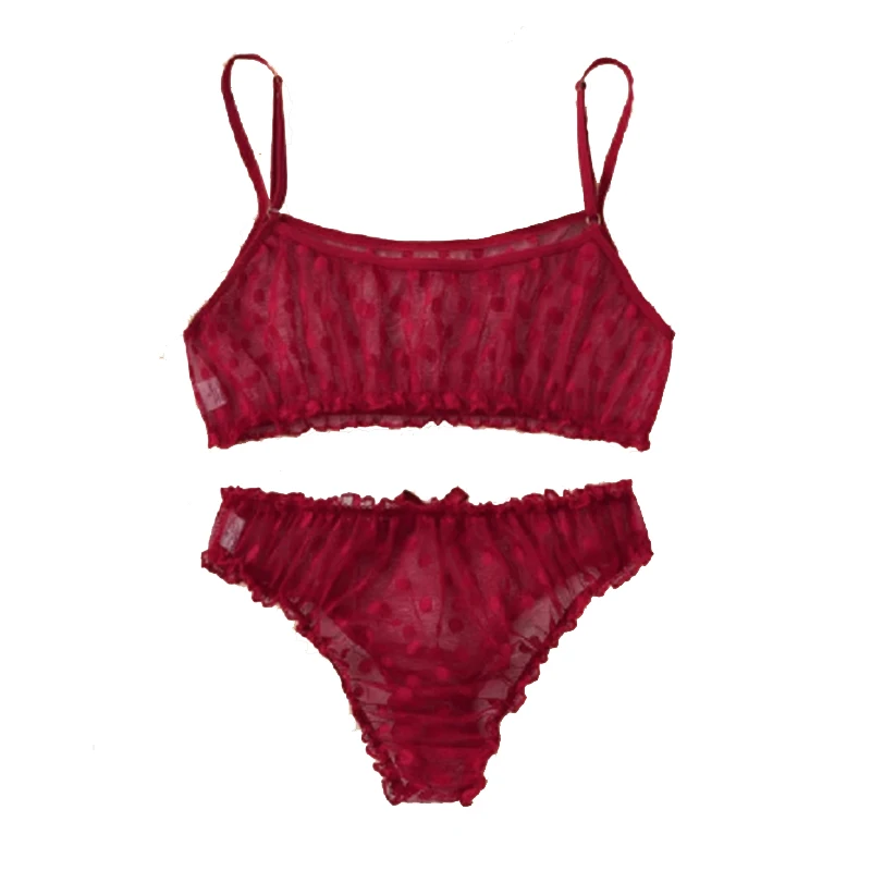 

Новое пикантное нижнее белье, нижнее белье, сетчатые бюстгальтеры в горошек с оборками, кружевное нижнее белье, комплект кружевных невидимы...