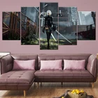 Настенное художественное полотно, игровые плакаты Nier Automata 2B, рисунок и принты, современные декоративные картины для гостиной, 5 шт.