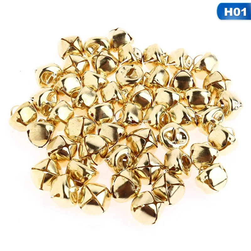 

50(10mm/15mm/20mm/25mm/30mm) Gold Jingle Bells Iron Pendants Hanging Christmas Tree Ornaments Christmas Decorations
