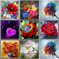 new product diamond painting rose flower 5d diy full circle diamond embroidery color flower mosaic home decoration as gift