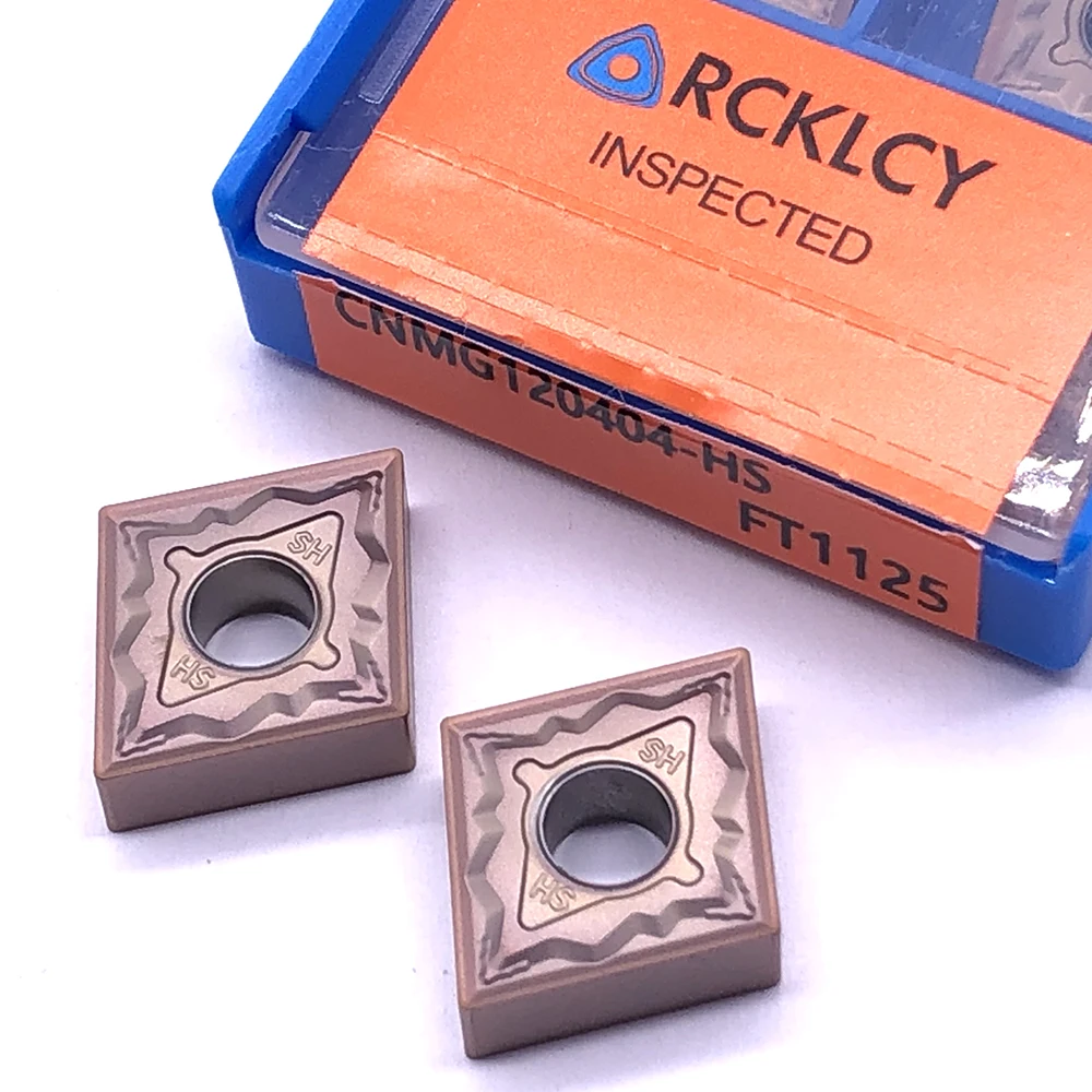 

10pcs RCKLCY Carbide Insert CNMG120404 HS FT1125 Lathe Cutter Tool Turning Insert Machining Stainless Steel High Quality