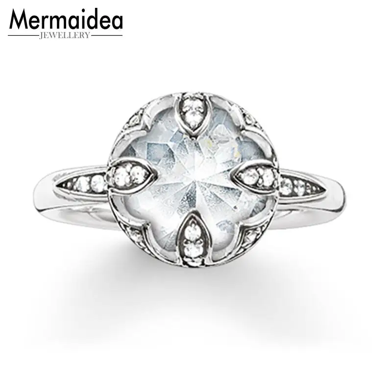 Посеребренное кольцо с кубическим цирконием и цветком лотоса новинка 2020
