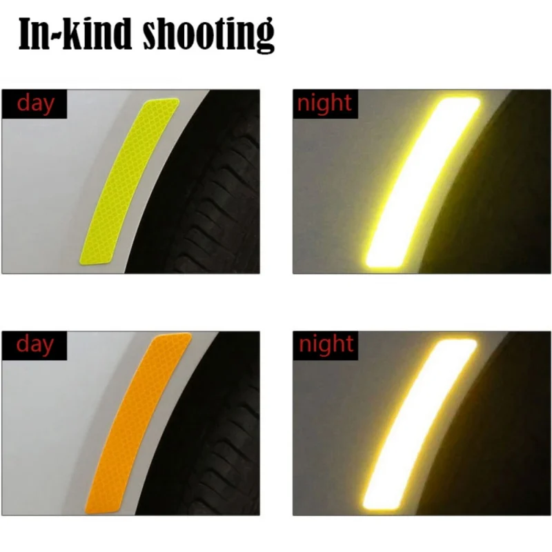 

New 2PCS Safety Reflective Warning Sticker For Wheel Eyebrow Door Sticker Diamond Wheel Reflective Sticker